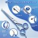Gimars 5 in 1 Professional Dog Grooming Scissors Kit - Titanium Coated Straight, Thinning, Curved Shears & Comb Set with Safety Round Tip - Heavy Duty, 4CR Material, Blue Color - Buy Online on SooperMarket.com