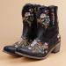 ZGRZPMGR Women's Western Cowgirl Embroidered Ankle Boots - Black (9.5-10) - Buy Online on SooperMarket.com