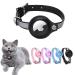 Airtag cat neck band leather Airtag collar cat reflectively adjustable GPS cat neck band Airtag case for tracking cat anti-losing air day cat for large/medium-sized/small cat (s black small (24-31) black