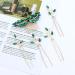 inSowni 7 Pieces Vintage Proms Bridal Wedding Glitter Emerald Green Rhinestone Crystal Gold Metal Hair Side Combs Slides U-shaped Hair Pins Accessories for Women Flower Girls Brides Bridesmaids - Buy Online on SooperMarket.com