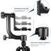 Neewer Professional Heavy Duty Metal Gimbal Tripod Head - 360 Degree Panoramic, 1/4'' Quick Release Plate, Bubble Level - for DSLR Cameras up to 30lbs - Buy Online on SooperMarket.com