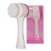 2 in 1 Manual Face Brush Cleanser - Exfoliating Brush - Face Cleansing Brush with Soft Bristles - Face Scrubber to Massage and Stimulate Your Face Skin - Deep Pore Exfoliation  Makeup  Acne  Dead Skin Hot Pink