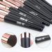 18-Piece Professional Premium Synthetic Makeup Brush Set with Case - BlackGold Makeup Brushes for Foundation, Kabuki, Eye, and Travel - Buy Online on SooperMarket.com