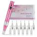 TBPHP M1 Electric Derma Beauty Pen Professional at-Home Kit with 12Pcs Replacement Cartridges - trusty Skin Care Tool Kit (Pink)
