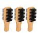 3-Part Wood Beard Brush | Double-Sided Soft & Hard Bristles for Grooming & Styling - Essential for Home & Salon - Buy Online on SooperMarket.com