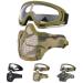 Fansport Airsoft Mask Tactical Goggles Set, Lower Half Face Mesh Masks Foldable Steel mesh mask Airsoft Protective Mask with Goggles Set for Hunting, Shooting, Paintball Yellow