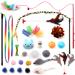 QUOZUO 26 pcs Kitten Toys Cat Toys Cat Toys Variety Pack for Kitty Cat Wand Toy Cat Feather Toys Cat Balls with Bells Cat Mouse Toy Catnip Toys for Indoor Cats