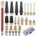 Hejo 33 pieces of bicycle valve adapter set French valve adapter air pump adapter made of metal with sorting box for bicycle pump and compressor