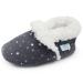 Dotty Fish Suede Baby Slippers. Warm Fleece Lined. Infant Toddler Shoes. Non-Slip Soft Sole. Boys Girls. 0-6 Months - 5-6 Years 0-6 Months Silver Stars
