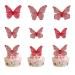 Arthsdite 40Pcs Edible Wafer Paper Butterfly Cupcake Toppers 3D Cake Realistic Pastel Butterfly Decoration for Birthday Party Wedding Food Decorations - Pink Pink 2