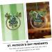 Abaodam 2pcs Shamrock Wooden Sign Hanging Front Door Wreaths Irish Party Wood St. Patrick's Day Pendants - Buy Online on SooperMarket.com