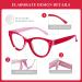 Fashion Oversized Cat Eye Blue Light Blocking Reading Glasses for Women - Red 2.75 - Buy Online on SooperMarket.com