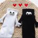 Couple Holding Hands Funny Magnetic 3D Doll Couple Socks - Unisex Mid-Tube Socks (White) - Buy Online on SooperMarket.com