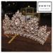 Baroque Gold Crystal Pearl Wedding Crown Tiara for Women and Girls - Elegant Rhinestone Hair Accessories - Buy Online on SooperMarket.com