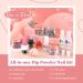 Modelones 6 Color Dip Powder Nail Kit Starter Set | Nude Pink Glitter | Base/Top Coat Activator | French Manicure DIY Salon Golden - Buy Online on SooperMarket.com