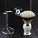 Top grade silver tip badger hair with off-white & metal handle and stainless steel stand