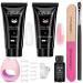 2 Colors 15ml poly gel nails polygel set polygel starter set with UV lamp poly gel nail nails yourself set polygel kit clear natural pink extension gel set yourself at home diy at home kit 1