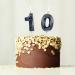10th Birthday 3D Diamond Number Candle - Black Cake Topper for Family Baking & Theme Party - Buy Online on SooperMarket.com