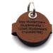 Customizable Brown Dog Pocket with Push Button Engraving - Round Pear Design | Synthetic Leather | Double-Sided Engraving | 30mm Diameter | Perfect for Pet Lovers - Buy Online on SooperMarket.com