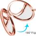 Dynippy Round Rose Gold Compact Mirror - Double-Sided Magnification for Woman, Mother, Kids - Portable Hand Mirror - Great Gift (Eiffel Tower) - Buy Online on SooperMarket.com
