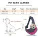 Puppy Pet Sling Carrier for Small Dogs and Cats - Breathable Mesh Papoose Pouch Tote with Adjustable Shoulder Strap - Safety Pet Bag for Daily Walking - Up to 10lbs - Black - Buy Online on SooperMarket.com