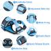 Breakproof Cat Dishes & Adjustable Soft Kitten Vest Set - Light Blue XS | Reflective Stripes for Safety - Buy Online on SooperMarket.com