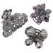 Kilofly 3pc Rhinestone Crystal Hair Clip Claw Barrettes Set for Women - 2 Small + 1 Medium - Buy Online on SooperMarket.com