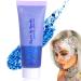 Body Glitter Gel 50ml Face Glitters Body Gel Sequins Shimmer Liquid Eyeshadow Mermaid Sequins Sparkling Chunky Body Lotion Glitter Liquid for Face Body Eye Hair Nail DIY Makeup Decoration-Blue#01 01#Blue