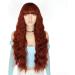 YEESHEDO Long Auburn Red Wigs for Women - 28 Natural Curly Wavy Synthetic Hair with Fringe for Daily Wear or Halloween Cosplay - Buy Online on SooperMarket.com