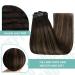 Youngsee 35cm Clip-In Extensions - Real Hair Balayage Ombre Medium Brown 120g (7Pcs) - Thick Remy Hair for Women - Buy Online on SooperMarket.com