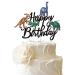 1 piece dinosaurs Tortendendeco birthday cake topers roar rex cake decoration for young children dinosaur birthday baby shower party cake decorations accessories black dinosaur-black birthday birthday
