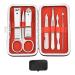 Nail knip set manicure set men stainless steel nail knip kit with portable travel suitcase personal care tools men grooming kit gift for husband friend family silver