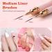 Nail Art Brushes Set - 5PCS Double-Ended Liner Striping Design Brushes for Fine Drawing and Details in Sizes 5/7/9/10/11/15/20/22/25/30 - Light Pink - Buy Online on SooperMarket.com