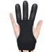 IndoorJoy Archery Gloves - Three Finger Protective Gloves for Men, Women, Teenagers and Adults - Beginner Archery Accessories for Hunting, with Leather Finger Guards,Finger Tabs Large Thickened Black
