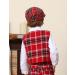 Mint Green Baby Flat Cap for Ages 6-8 Years | Red Plaid Vintage Drivers Hat - Buy Online on SooperMarket.com