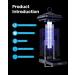 Gaiatop 4000V Bug Zapper Outdoor | Waterproof Electric Mosquito Killer for Home Backyard Patio - Black - Buy Online on SooperMarket.com