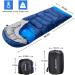 BISINNA 4 Season Backpacking Sleeping Bag with Pillow - Waterproof Lightweight Warm Washable for Adults Kids - Ideal for Camping Hiking Mountaineering - Blue (Right Zipper) - Buy Online on SooperMarket.com
