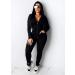 Prettypgarden Women's Two Piece Tracksuit Set - Zipper Hoodie Jacket with Sweatpants, Sweat-wicking Jogger Workout Set - Black (Medium) - Buy Online on SooperMarket.com