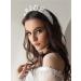Sweetv Pearl Bride Headband for Wedding - Handmade Rhinestone Bridal Hair Accessories - Bachelorette Party Decorations and Bride to Be Headband - White - Buy Online on SooperMarket.com
