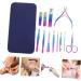 minkissy 1 Set Nail Set Travel Pedicure Kit Pedicure Care Tools Nail Scissors Grooming Kit Metal Manicure Kit Nail Polish Remover Tool Manicure Grooming Tool Cosmetic Olecranon Pu Leather - Buy Online on SooperMarket.com