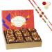 Ghasitaram Gifts Jaiccha Rakhi for Brother Sugarfree Almond Delight in Premium Box 12 pcs with 2 Rudraksh rakhis