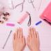 Chumia Mini UV LED Nail Lamp for Gel Nails - Portable Manicure Tool with Nail Cuticle Pusher and Files (Pink) - Buy Online on SooperMarket.com