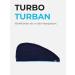 Sowel Organic Cotton Hair Turban Towel - Unisex Navy Blue - 100% Eco-Friendly Button Closure - Buy Online on SooperMarket.com