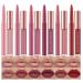 12 Pcs Liquid Lipstick Lipliner Set Nude Lipliner Matte Lipstick Long Lasting Non-Fading Stay On 24 Hours Waterproof Lip Glosses Makeup Set Gift For Women (Set B)