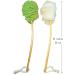 Shower Loofah Body & Back Scrubber - Exfoliating Bath Brush | Long Wooden Handle For Men & Women | 2 Pack - White & Green - Buy Online on SooperMarket.com