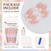 French False Nails - 24PCS Gloss Nude White Square Press on Nails with Jelly Glue | Long Square White Fake Nails for Women & Girls - Buy Online on SooperMarket.com