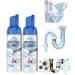 Herios Drain Foam Cleaner Liquid Hair Drain Clog Remover & Cleaner Pipe Dredge Deodorant Foam Cleaner Quick Foaming Toilet Cleaner for Kitchen Sink Toilets Sinks and Tubs (2 Pcs)