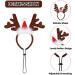 Pedgot 3 Pack Christmas Pet Headwear Xmas Hair Loop Brown Reindeer Antlers Headband Christmas Pet Costume Hair Accessory for Dogs - Buy Online on SooperMarket.com