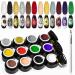 MEET ACROSS 12 Colors Painting Gel  Gel Nail Polish Kit with Painting Drawing Nail Brush Pen  Soak Off UV LED Gel Polish Set  Gel Paint for Nail Art Drawing Gel Nail for Art Design Painting fel for nail art