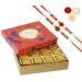 Ghasitaram Gifts Jaiccha Rakhi for Brother Mewa Bites in Premium Box 12 pcs with 2 Rudraksh rakhis
